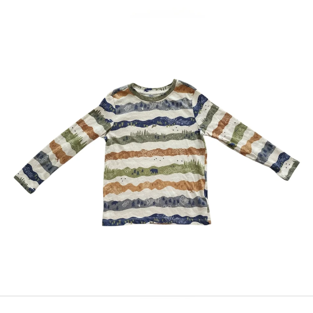 Boys Old Navy Long Sleeve Bundle | Nature & Striped Tees - Size 5T